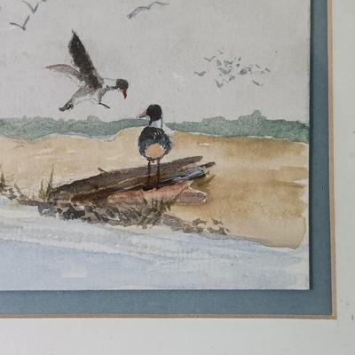 LOT 373: Signed Michael Duncan Art Print 'Power Play' with a G.R. Felton Watercolor & Ink Sketch