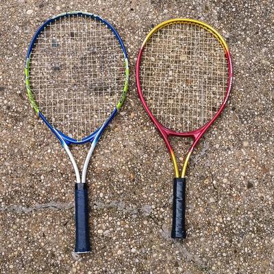 LOT 375: Set of (4) Tennis Rackets with Tennis Ball Signed Billie Jean King
