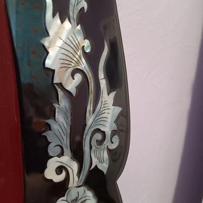 LOT 387: Large Mother of Pearl Inlaid Lacquerware Tray Art