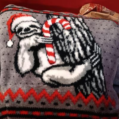 LOT 389: Christmas Collection- Nativity, Christmas Cactus and a Tote Filled with Christmas Decor