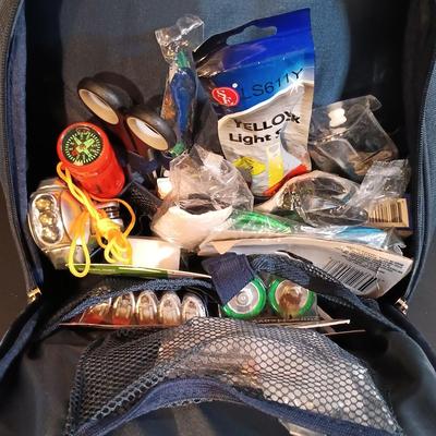 LOT 396: Survival Kit Backpack with New in Package Items