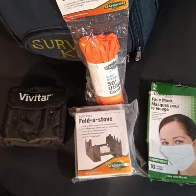 LOT 396: Survival Kit Backpack with New in Package Items