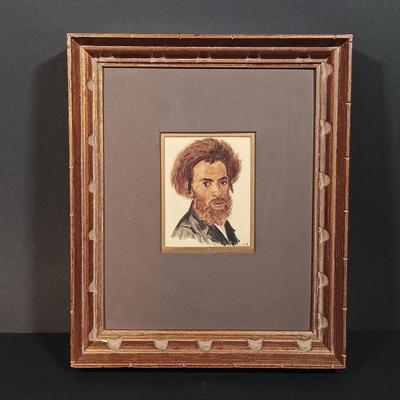 LOT 398: Gouache Portrait of a Man by S. Nogard, Paintings of Vintage Cars, Books & More