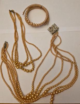 Two necklaces and a bracelet