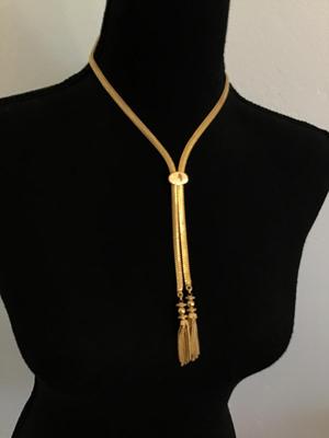 Monet Gold Tone Lariat Fringe Bolero Tassel