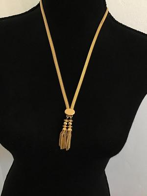 Monet Gold Tone Lariat Fringe Bolero Tassel