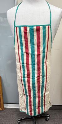 Red Green and White Striped Apron cotton material, large enough for a man or a woman