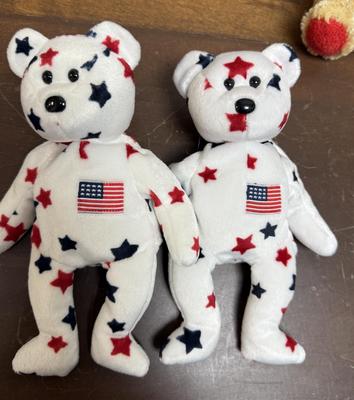 Patriotic Beanie Baby Plush Toy Lot