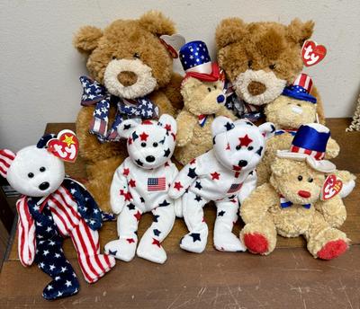 Patriotic Beanie Baby Plush Toy Lot