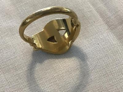 Teal and Gold Tone Ring