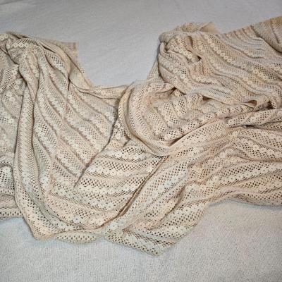 LOT 1: Multiple Linens Including Long Window Scarf, Lace Tablecloths and More