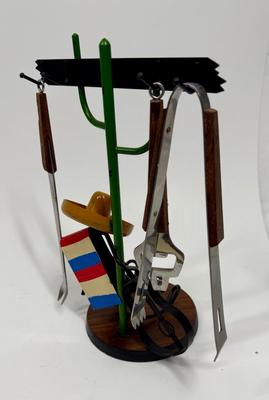 Vintage Souvenir of Mexico Barware Set Bartender on break wearing Sombrero