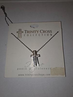 Silver toned trinity cross