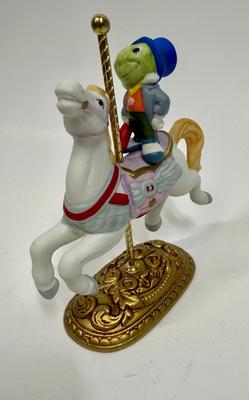 JIMNEY CRICKET on Carousel Horse New England Collectors Society Disney Characters limited edition