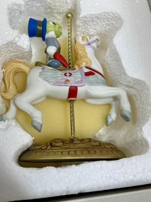 JIMNEY CRICKET on Carousel Horse New England Collectors Society Disney Characters limited edition
