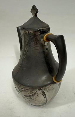 Vintage Art Nouveau Kayserzinn-Style Teapot with Hinged Lid