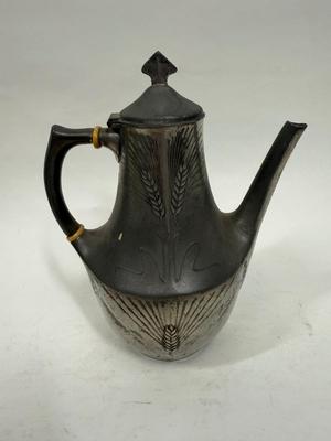 Vintage Art Nouveau Kayserzinn-Style Teapot with Hinged Lid