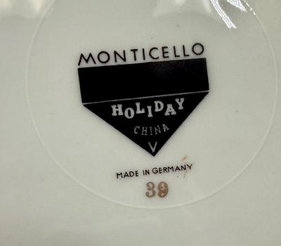 Vintage Monticello Holiday China Floral Pattern Platter