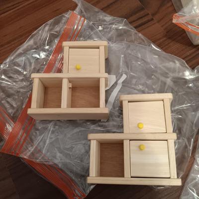 LOT 403: Wooden Dollhouse Furniture and Dolls - Ryan's Room and Unmarked