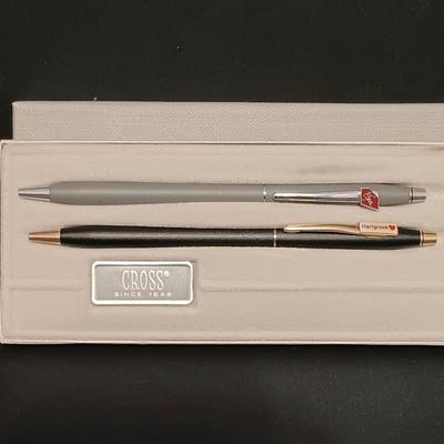 LOT 420: Cross Virgin Airlines and Hargrove Ball Point Pen Set with Bulova Watch