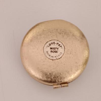 LOT 421: Handpainted Egg Necklace, Faux Pearl and Gold-Tone Necklace, Revlon Love-Pat Misty Rose Compact & More