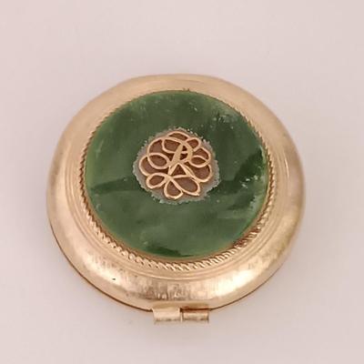 LOT 421: Handpainted Egg Necklace, Faux Pearl and Gold-Tone Necklace, Revlon Love-Pat Misty Rose Compact & More