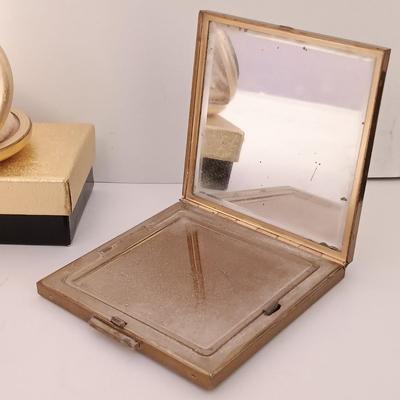 LOT 421: Handpainted Egg Necklace, Faux Pearl and Gold-Tone Necklace, Revlon Love-Pat Misty Rose Compact & More