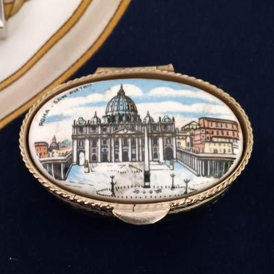 LOT 423: Faberge Miniature Plate, Rodolfo Roma Scarf, Berkshire Scarf, Charlie Solid Perfume Envelope Charm & More