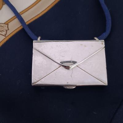 LOT 423: Faberge Miniature Plate, Rodolfo Roma Scarf, Berkshire Scarf, Charlie Solid Perfume Envelope Charm & More