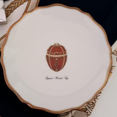 LOT 423: Faberge Miniature Plate, Rodolfo Roma Scarf, Berkshire Scarf, Charlie Solid Perfume Envelope Charm & More