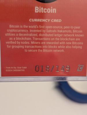 2024 Cardsmith Bitcoin Currency Cred 18/149 Series 4