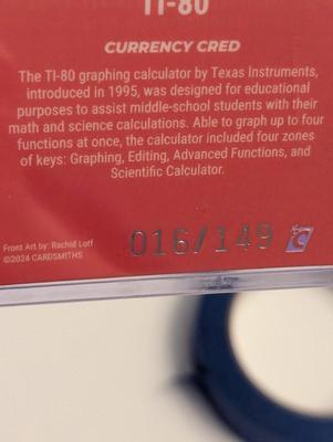 2024 Cardsmith TI-80 Currency Cred 16/149 Series 4