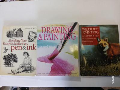 Lot of 3 Art Instruction Books – Drawing, Painting & Pen & Ink Techniques
