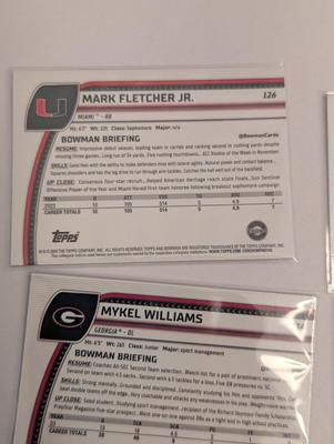 2024 Bowman University Chrome Cards Lot H