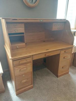 "WINNERS ONLY" WOODEN ROLL TOP DESK