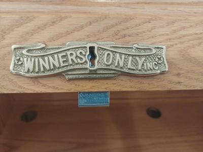 "WINNERS ONLY" WOODEN ROLL TOP DESK