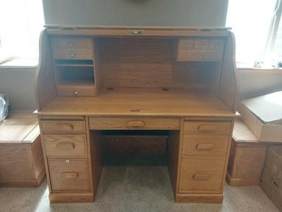 "WINNERS ONLY" WOODEN ROLL TOP DESK