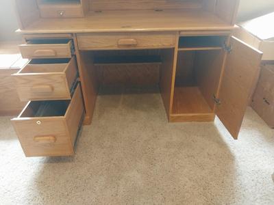 "WINNERS ONLY" WOODEN ROLL TOP DESK