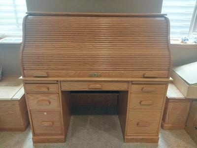 "WINNERS ONLY" WOODEN ROLL TOP DESK