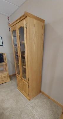 WOODEN CABINET WITH GLASS FRONT DOORS #2