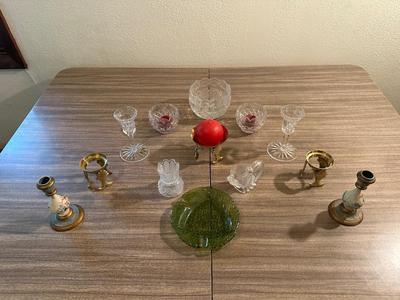 WATERFORD AND OTHER CANDLE HOLDERS