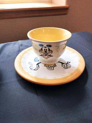 DISNEY STORE/MICKEY MOUSE TWO SOUP BOWLS AND MATCHING PLATE