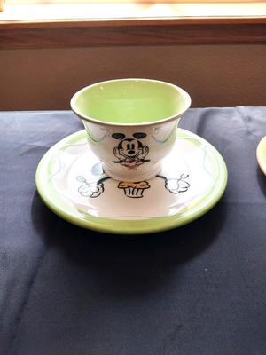DISNEY STORE/MICKEY MOUSE TWO SOUP BOWLS AND MATCHING PLATE