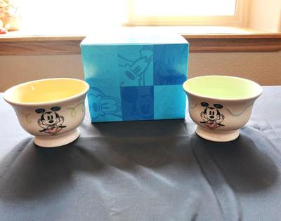 DISNEY STORE/MICKEY MOUSE TWO SOUP BOWLS AND MATCHING PLATE