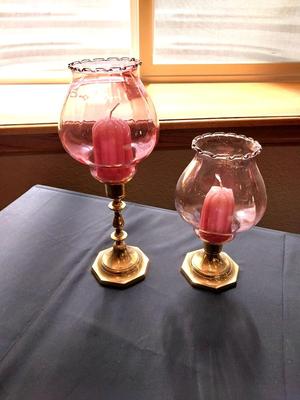 BAVARIA PLATTER-MILK GLASS BOWL AND CANDLE HOLDERS