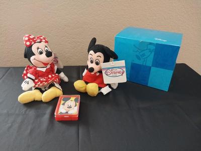MICKEY & MINNIE PLUSH AND PLAYING CARDS FROM THE DISNEY STORE