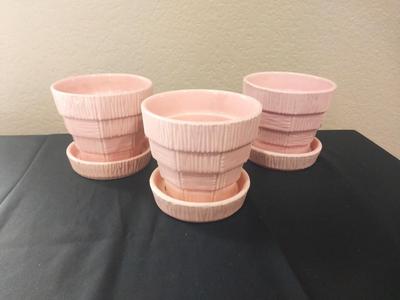 THREE SMALL PLANTING POTS BY Mc COY