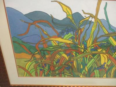 Large Faren Sanders Crews Framed "Jose's Tears" Lithgraph Artwork 51" 3/4" x 37"
