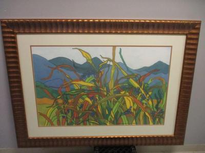 Large Faren Sanders Crews Framed "Jose's Tears" Lithgraph Artwork 51" 3/4" x 37"