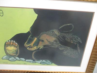 Large Faren Sanders Crews Bear Art 51 1/2" x 38"